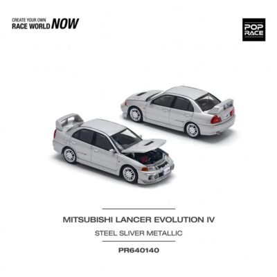PR64-140 POP RACE 1/64 #PR64-140 MITSUBISHI LANCER EVOLUTION IV SLIVER 1/64 + ENGINE