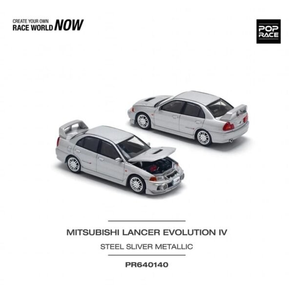 PR64-140 POP RACE 1/64 #PR64-140 MITSUBISHI LANCER EVOLUTION IV SLIVER 1/64 + ENGINE