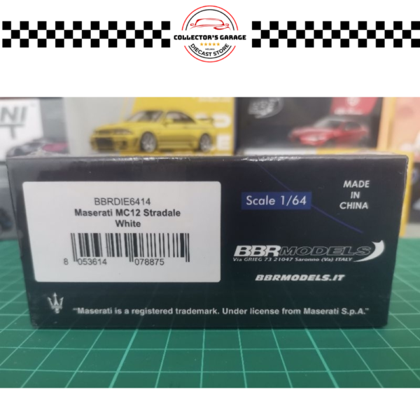 BBRDIE6414 BBR MODELS 1/64 MASERATI MC12 STRADALE PEARL WHITE
