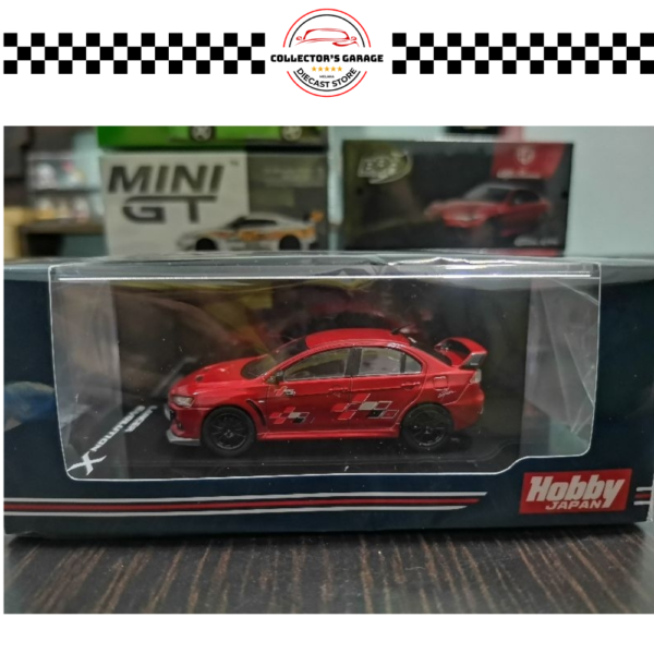 HJ643053BR (2) HOBBY JAPAN 1/64 MITSUBISHI LANCER EVOLUTION X RALLIART RED METALLIC