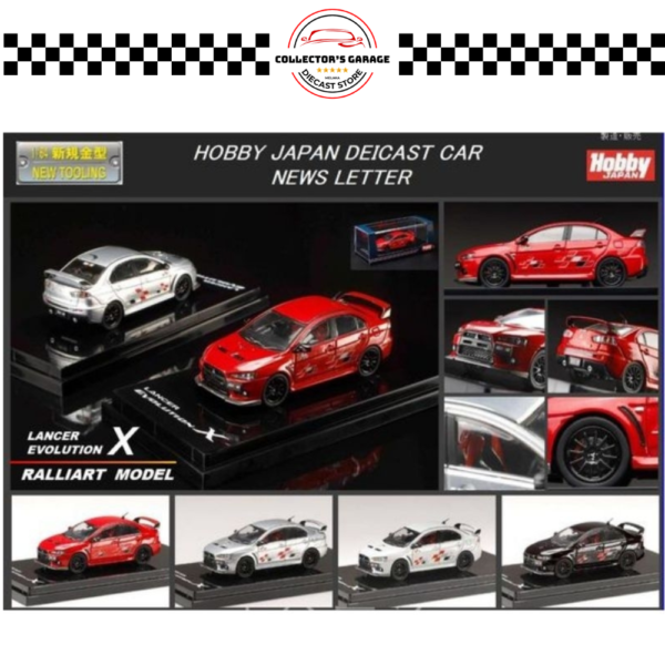HJ643053BR HOBBY JAPAN 1/64 MITSUBISHI LANCER EVOLUTION X RALLIART RED METALLIC