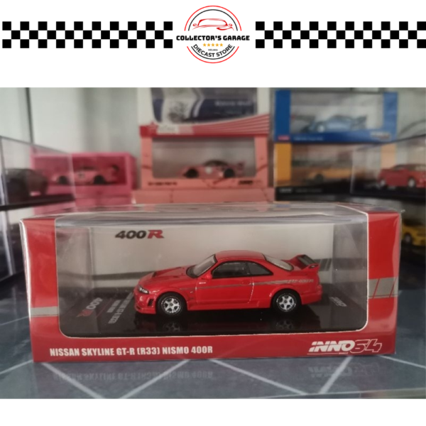 IN64-400R-SCR (2) INNO64 NISSAN SKYLINE GT-R (R33) NISMO 400R SUPER CLEAR RED