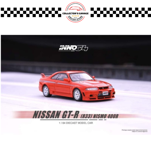 IN64-400R-SCR (3) INNO64 NISSAN SKYLINE GT-R (R33) NISMO 400R SUPER CLEAR RED