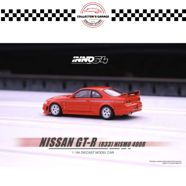 IN64-400R-SCR (4) INNO64 NISSAN SKYLINE GT-R (R33) NISMO 400R SUPER CLEAR RED