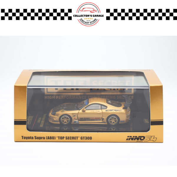 IN64-A80TS-GOLD (2) INNO64 1/64 TOYOTA SUPRA (A80) GT300 TOP SECRET - GOLD