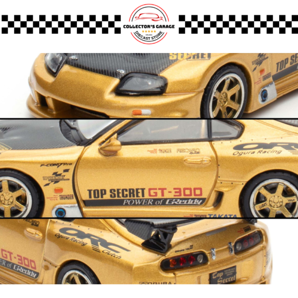 IN64-A80TS-GOLD (8) INNO64 1/64 TOYOTA SUPRA (A80) GT300 TOP SECRET - GOLD