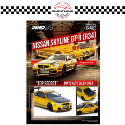 INNO64 NISSAN SKYLINE GT-R (R34) "TOP SECRET" TOKYO AUTO SALON 2024 MALAYSIA DIECAST EXPO 2024 SPECIAL EDITION