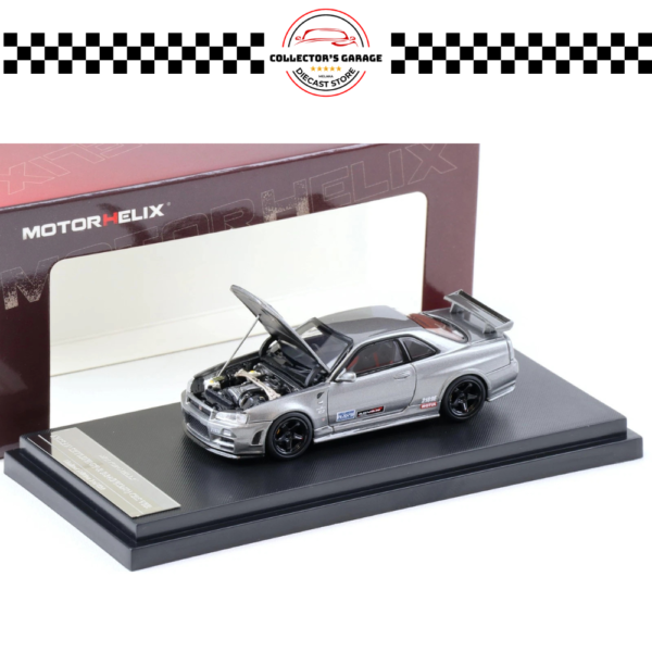 M63422B (5) MOTORHELIX 1/64 NISSAN SKYLINE GT-R (R34) NISMO OMORI FACTORY CRS