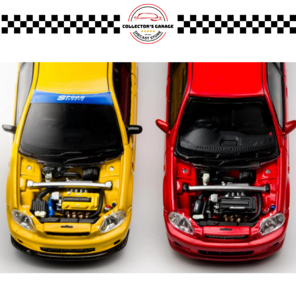 M65013 (6) MOTORHELIX 1/64 HONDA CIVIC TYPE R (EK9) SPOON YELLOW