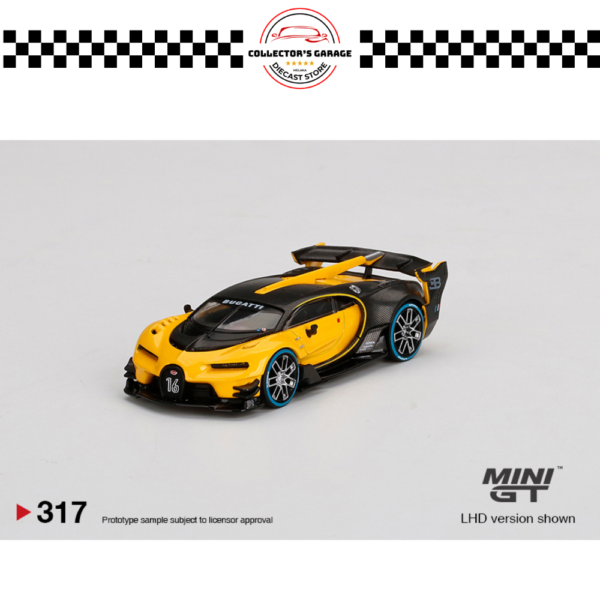 MGT00317 (2) MINI GT 1/64 #317 BUGATTI VISION GRAN TURISMO YELLOW