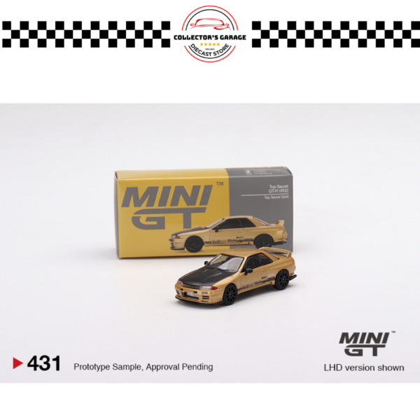 MINI GT 1/64 JAPAN EXCLUSIVE #431 TOP SECRET NISSAN SKYLINE GTR VR32 TOP SECRET GOLD