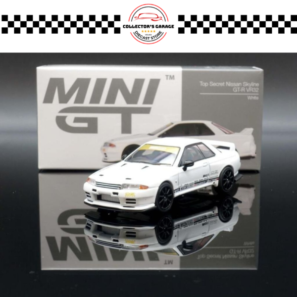 MINI GT 1/64 #469 TOP SECRET NISSAN SKYLINE GT-R VR32 WHITE