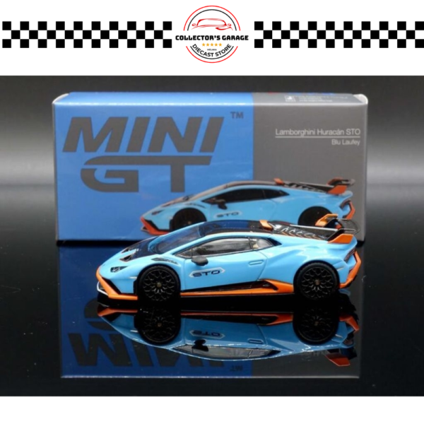 MINI GT 1/64 #475 LAMBORGHINI HURACAN STO BLU LAUFEY