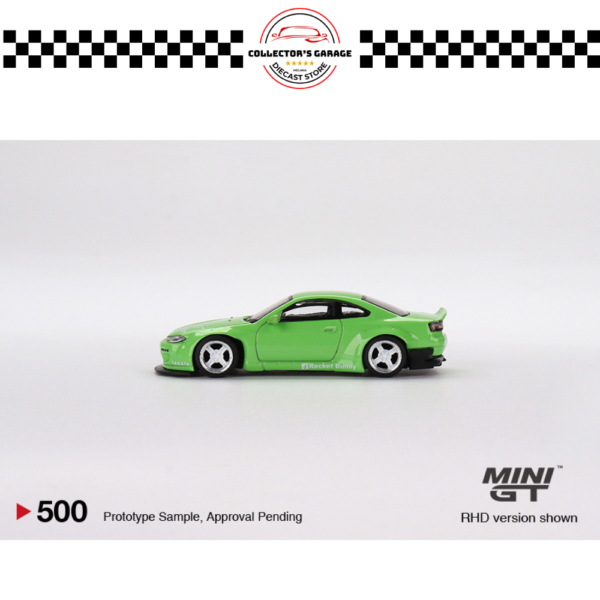 MINI GT 1/64 #500 NISSAN SILVIA (S15) ROCKET BUNNY GREEN