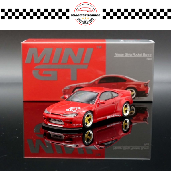 MGT00527 (4) MINI GT 1/64 #527 NISSAN SILVIA (S15) ROCKET BUNNY RED RHD