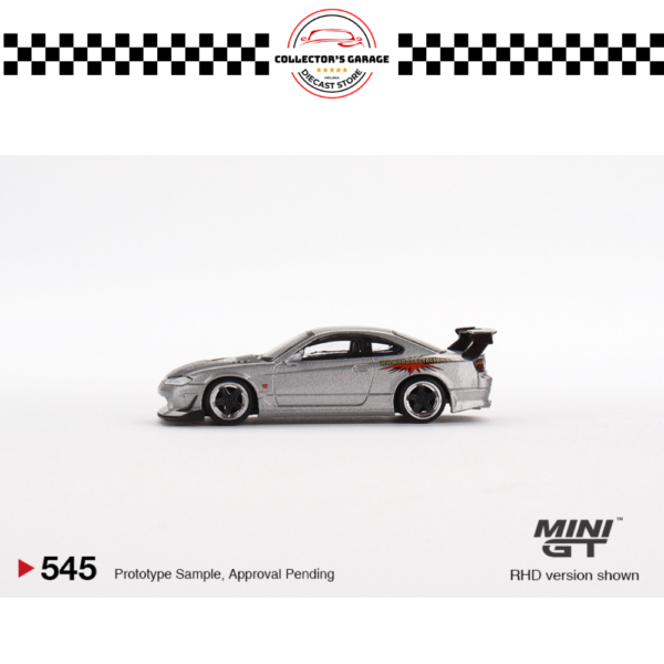 MGT00545 (8) MINI GT 1/64 #545 NISSAN SILVIA TOP SECRET (S15) SILVER