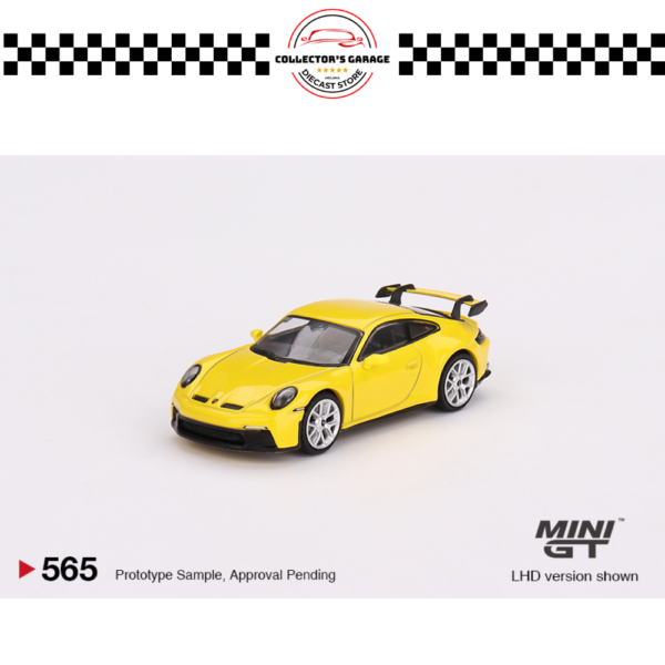 MGT00565 (2) MINI GT 1/64 #565 PORSCHE 911 (992) GT3 RACING YELLOW