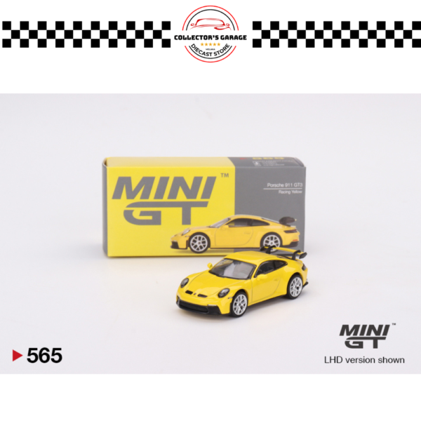 MGT00565 (3) MINI GT 1/64 #565 PORSCHE 911 (992) GT3 RACING YELLOW