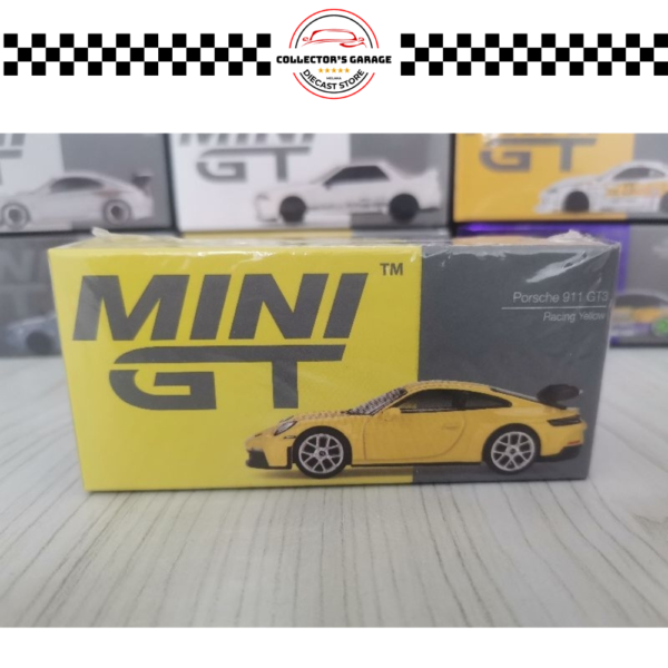 MGT00565 (5) MINI GT 1/64 #565 PORSCHE 911 (992) GT3 RACING YELLOW