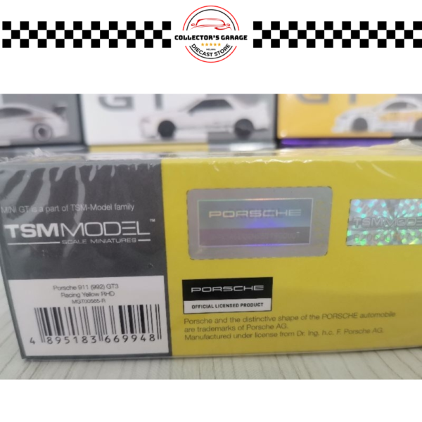 MGT00565 (7) MINI GT 1/64 #565 PORSCHE 911 (992) GT3 RACING YELLOW