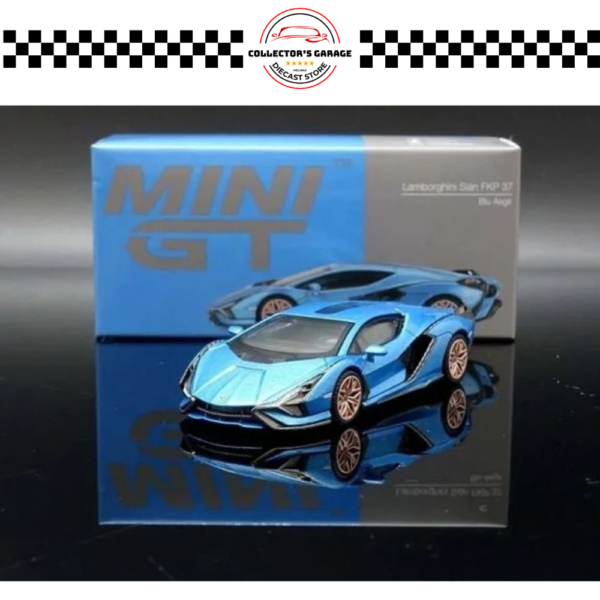 MINI GT 1/64 #573 LAMBORGHINI SIÁN FKP 37 BLU AEGIR