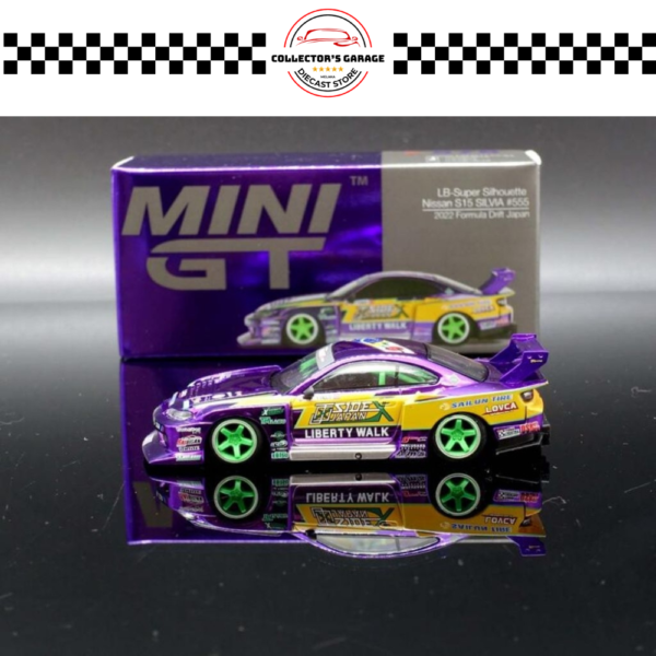 MGT00576 (6) MINI GT 1/64 NISSAN SILVIA (S15) LB-SUPER SILHOUETTE #555 2022 FORMULA DRIFT JAPAN