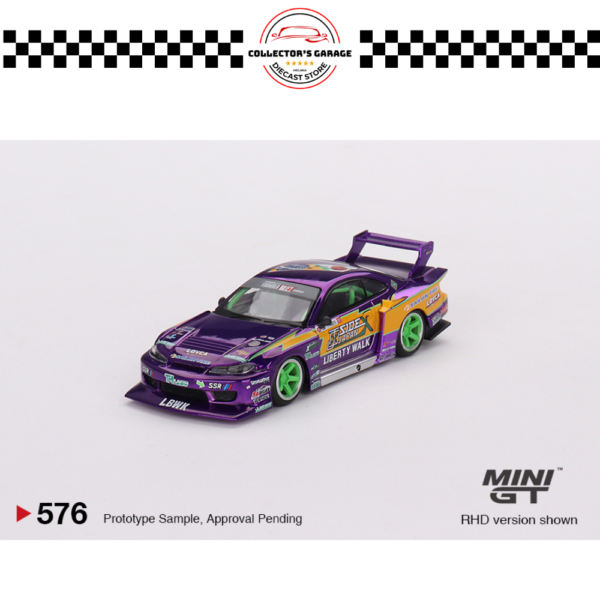 MGT00576 (9) MINI GT 1/64 NISSAN SILVIA (S15) LB-SUPER SILHOUETTE #555 2022 FORMULA DRIFT JAPAN