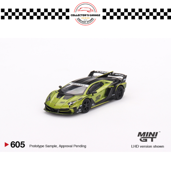 MINI GT 1/64 #605 LB-SILHOUETTE WORKS LAMBORGHINI AVENTADOR GT EVO LIME