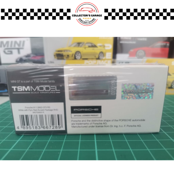 MGT00630 (3) MINI GT 1/64 #630 PORSCHE 911 (992) GT3 RS WHITE WITH PYRO RED ACCENT PACKAGE