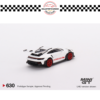MGT00630 (8) MINI GT 1/64 #630 PORSCHE 911 (992) GT3 RS WHITE WITH PYRO RED ACCENT PACKAGE