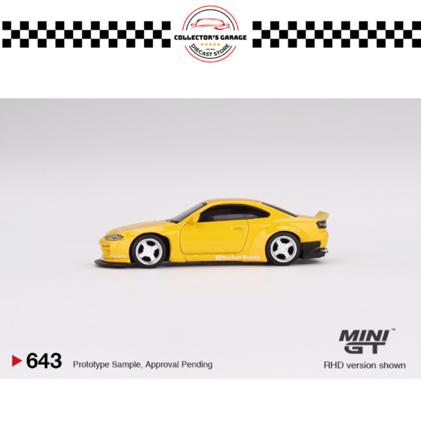 MINI GT 1/64 #643 NISSAN SILVIA (S15) ROCKET BUNNY BRONZE YELLOW