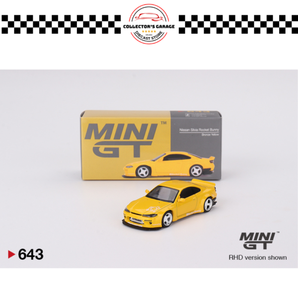 MINI GT 1/64 #643 NISSAN SILVIA (S15) ROCKET BUNNY BRONZE YELLOW