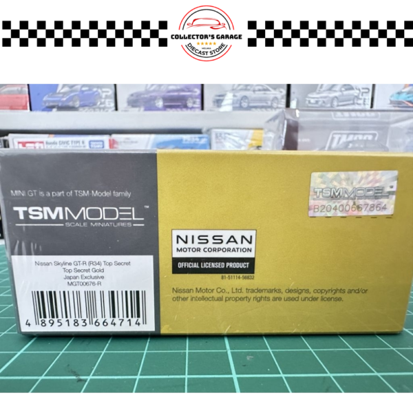 MGT00676 (2) MINI GT 1/64 #676 NISSAN SKYLINE GT-R (R34) TOP SECRET TOP SECRET GOLD