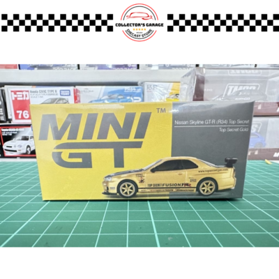 MINI GT 1/64 #676 NISSAN SKYLINE GT-R (R34) TOP SECRET TOP SECRET GOLD