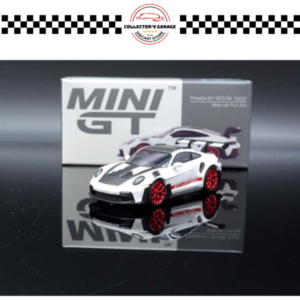 MINI GT 1/64 #706 PORSCHE 911 (992) GT3 RS WEISSACH PACKAGE WHITE WITH PYRO RED