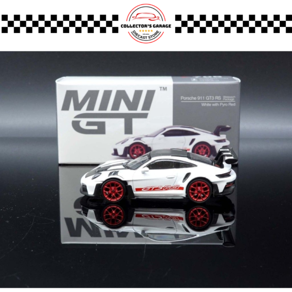 MINI GT 1/64 #706 PORSCHE 911 (992) GT3 RS WEISSACH PACKAGE WHITE WITH PYRO RED