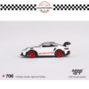 MINI GT 1/64 #706 PORSCHE 911 (992) GT3 RS WEISSACH PACKAGE WHITE WITH PYRO RED
