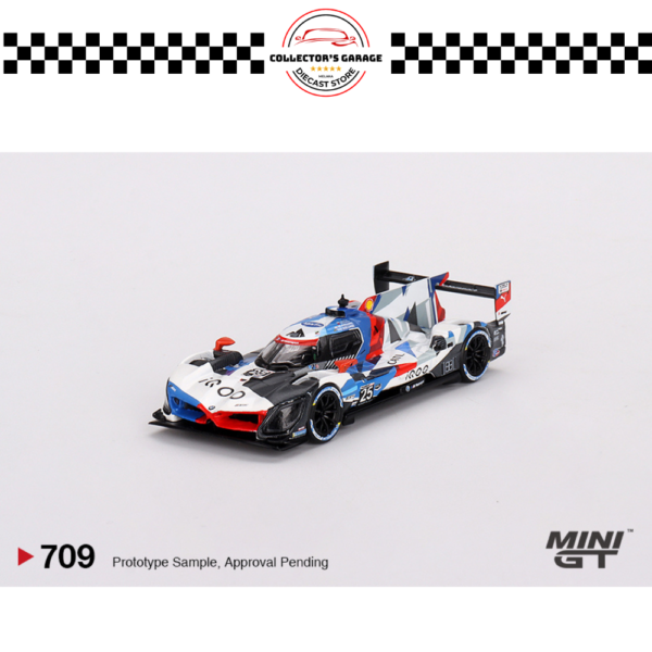 MGT00709 (3) MINI GT 1/64 #709 BMW M HYBRID V8 #25 BMW M TEAM RLL 2023 IMSA SEBRING 12 HRS 2ND PLACE