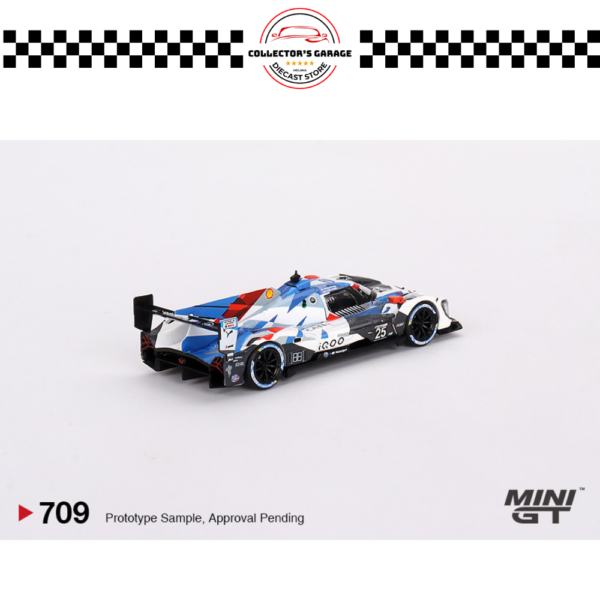 MGT00709 (4) MINI GT 1/64 #709 BMW M HYBRID V8 #25 BMW M TEAM RLL 2023 IMSA SEBRING 12 HRS 2ND PLACE
