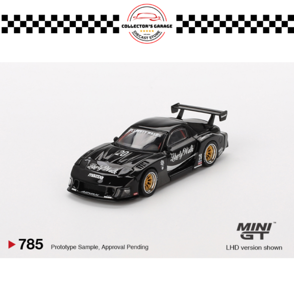 MGT00785 (2) MINI GT 1/64 #785 MAZDA RX-7 LB-SUPER SILHOUETTE LIBERTY WALK BLACK