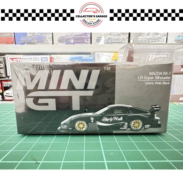 MGT00785 (5) MINI GT 1/64 #785 MAZDA RX-7 LB-SUPER SILHOUETTE LIBERTY WALK BLACK