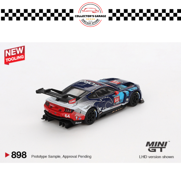 MGT00898 (3) MINI GT 1/64 #898 FORD MUSTANG GT3 #64 FORD MULTIMATIC MOTORSPORTS 2024 IMSA DAYTONA 24 HRS