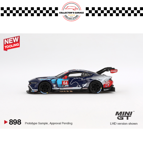 MGT00898 (4) MINI GT 1/64 #898 FORD MUSTANG GT3 #64 FORD MULTIMATIC MOTORSPORTS 2024 IMSA DAYTONA 24 HRS