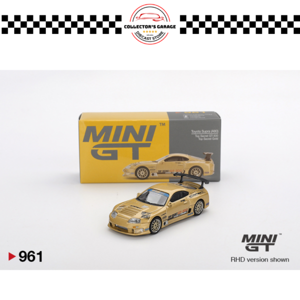 MINI GT 1/64 #961 TOYOTA SUPRA (A80) TOP SECRET GT-300 TOP SECRET GOLD