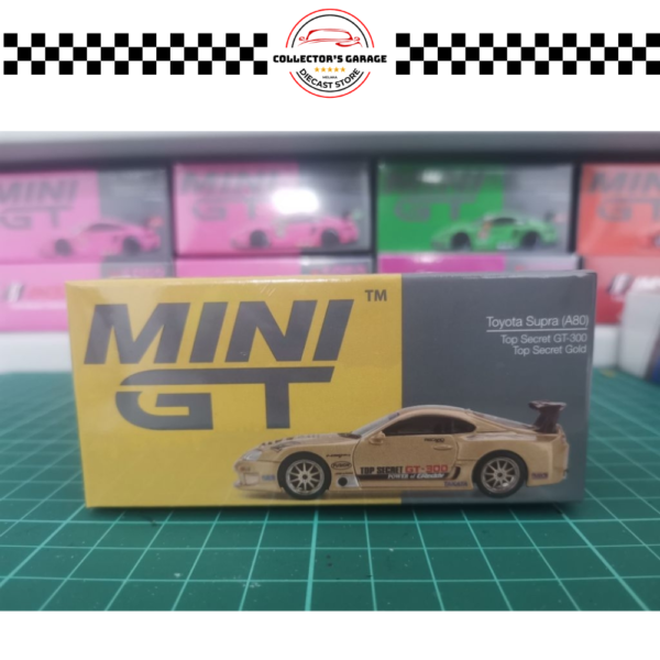 MINI GT 1/64 #961 TOYOTA SUPRA (A80) TOP SECRET GT-300 TOP SECRET GOLD