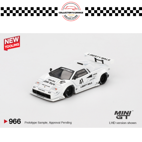 MGT00966 (2) MINI GT 1/64 #966 LAMBORGHINI COUNTACH LB-WORKS WHITE 2024 TOKYO AUTO SALON