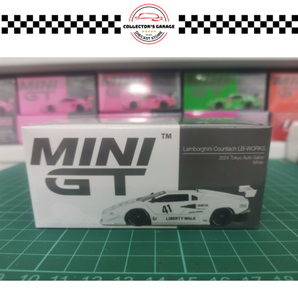 MGT00966 (5) MINI GT 1/64 #966 LAMBORGHINI COUNTACH LB-WORKS WHITE 2024 TOKYO AUTO SALON