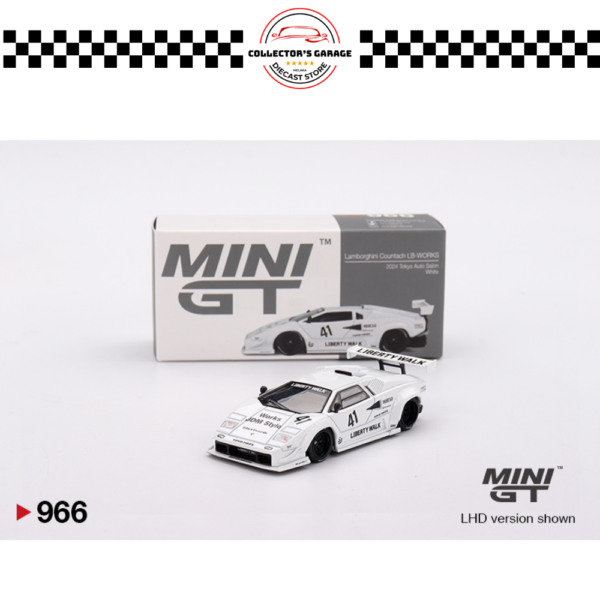 MGT00966 MINI GT 1/64 #966 LAMBORGHINI COUNTACH LB-WORKS WHITE 2024 TOKYO AUTO SALON