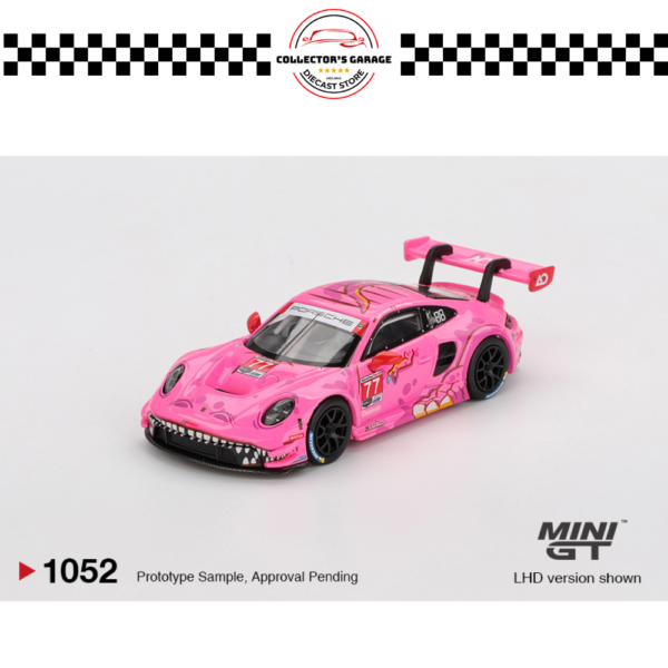 MGT01052 (2) MINI GT 1/64 #1052 PORSCHE 911 GT3 R #77 AO RACING 2024 IMSA ROAD AMERICA