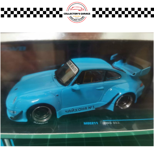 MOC211 (3) TARMAC WORKS COLLABORATE IXO MODEL 1/43 RWB PORSCHE 993 BLUE